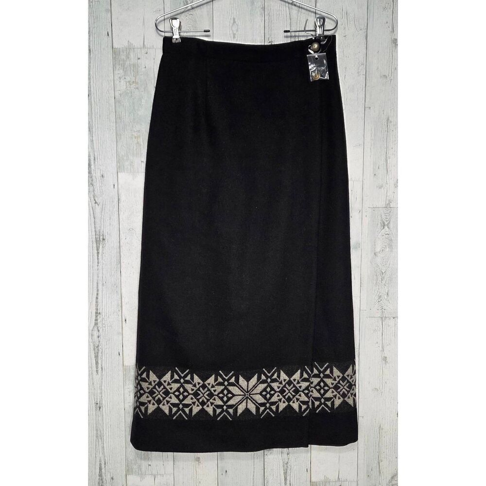 VTG 80s 90s Pendleton Holiday Snowflake Wool Skirt Sz.12